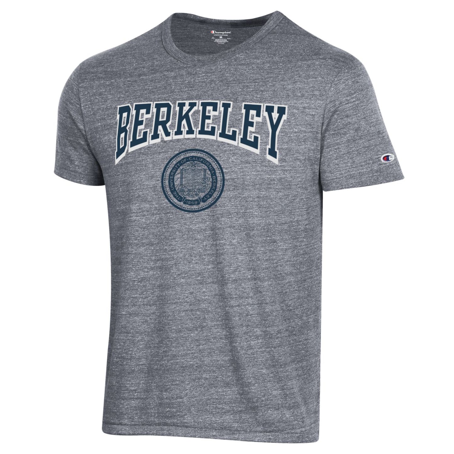 U.C. Berkeley arch and seal bow tie tri blend T-Shirt-Charcoal-Shop College Wear