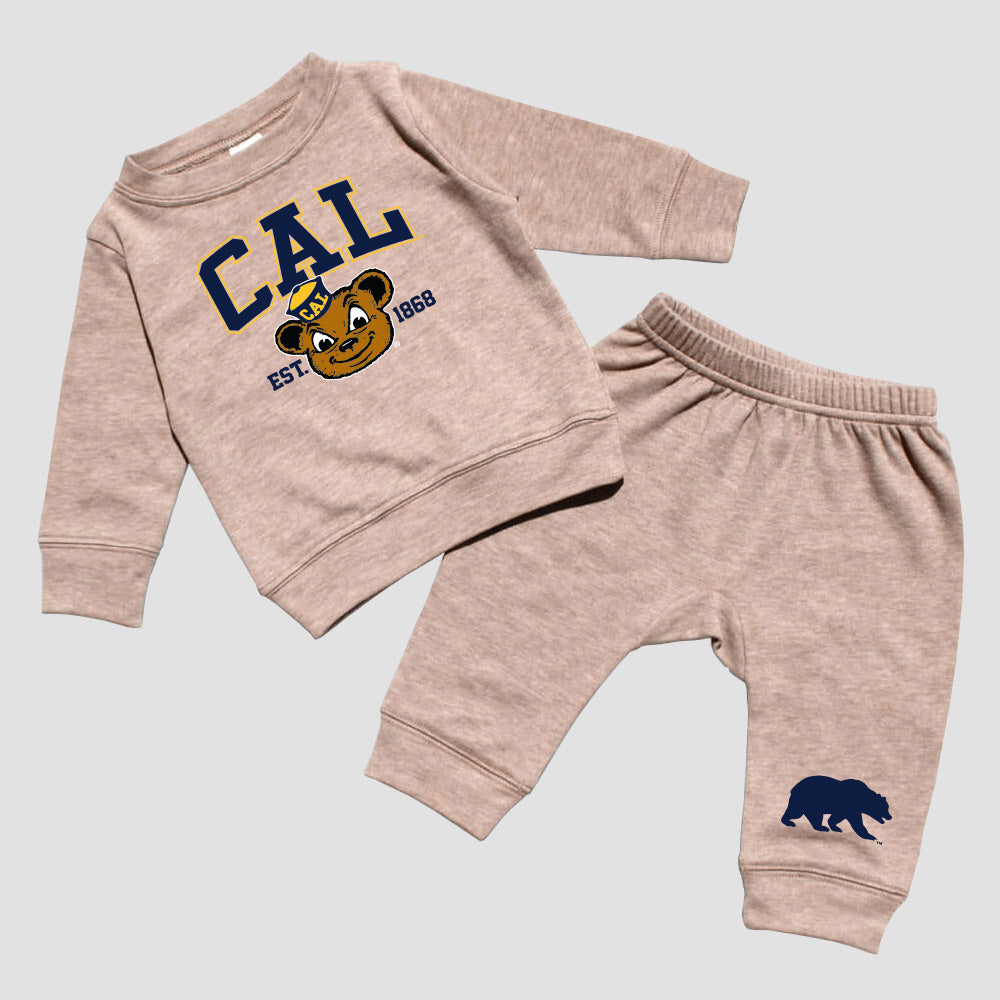 U.C. Berkeley Cal Oski infant shirt and pants set-Taupe-Shop College Wear
