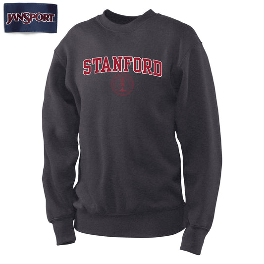Stanford Cardinal Crew Neck Sweatshirt-Charcoal-Shop College Wear