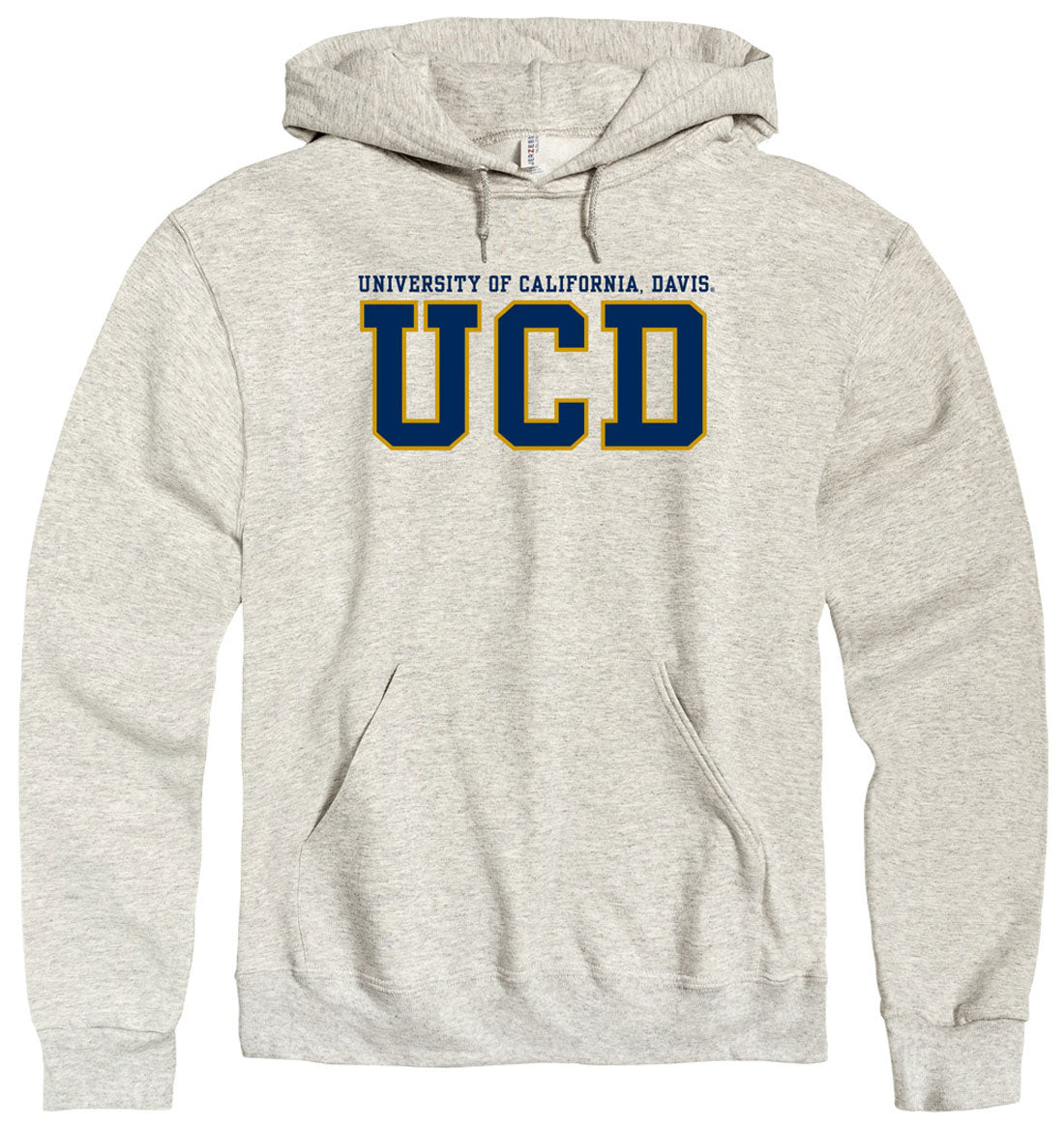 University of California Davis UC Davis block hoodie sweatshirt-Oatmeal-Shop College Wear