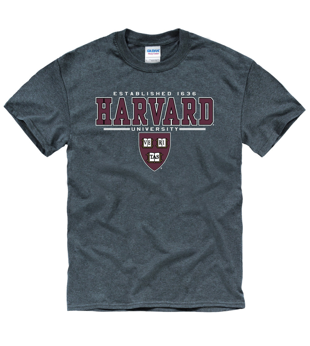 Harvard University Men's T-Shirt-Charcoal-Shop College Wear