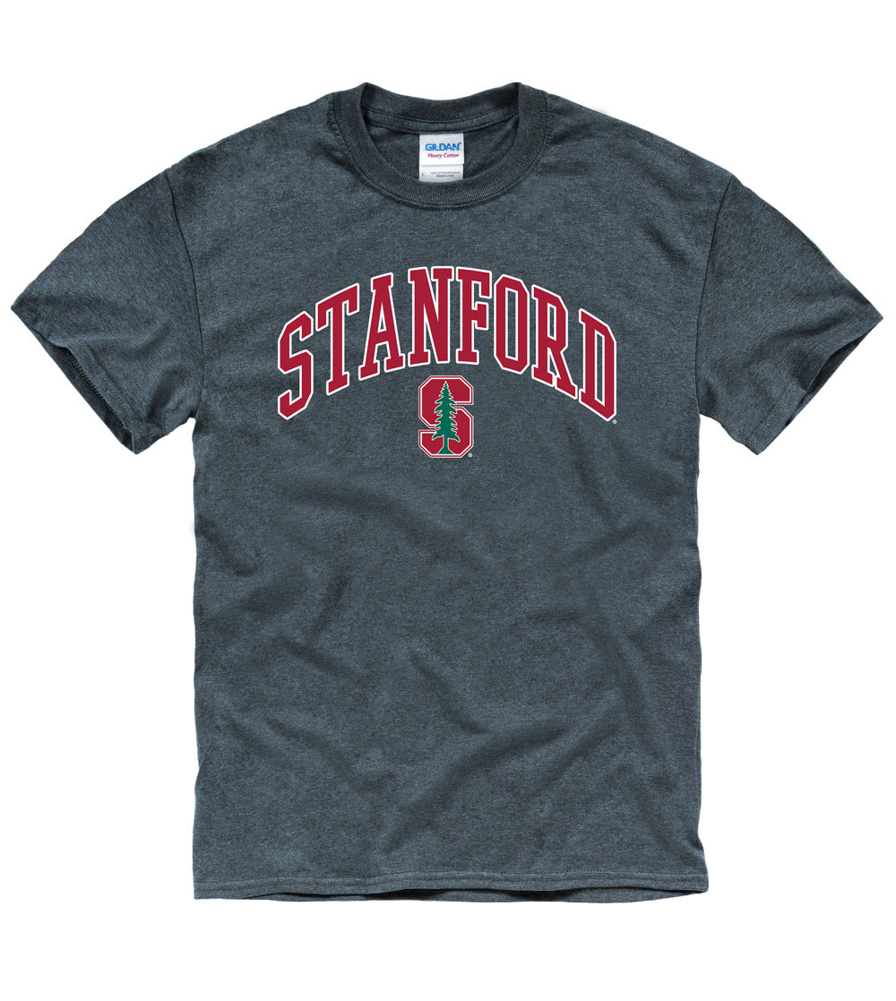 Stanford University Tall Font Men's T-Shirt-Charcoal-Shop College Wear