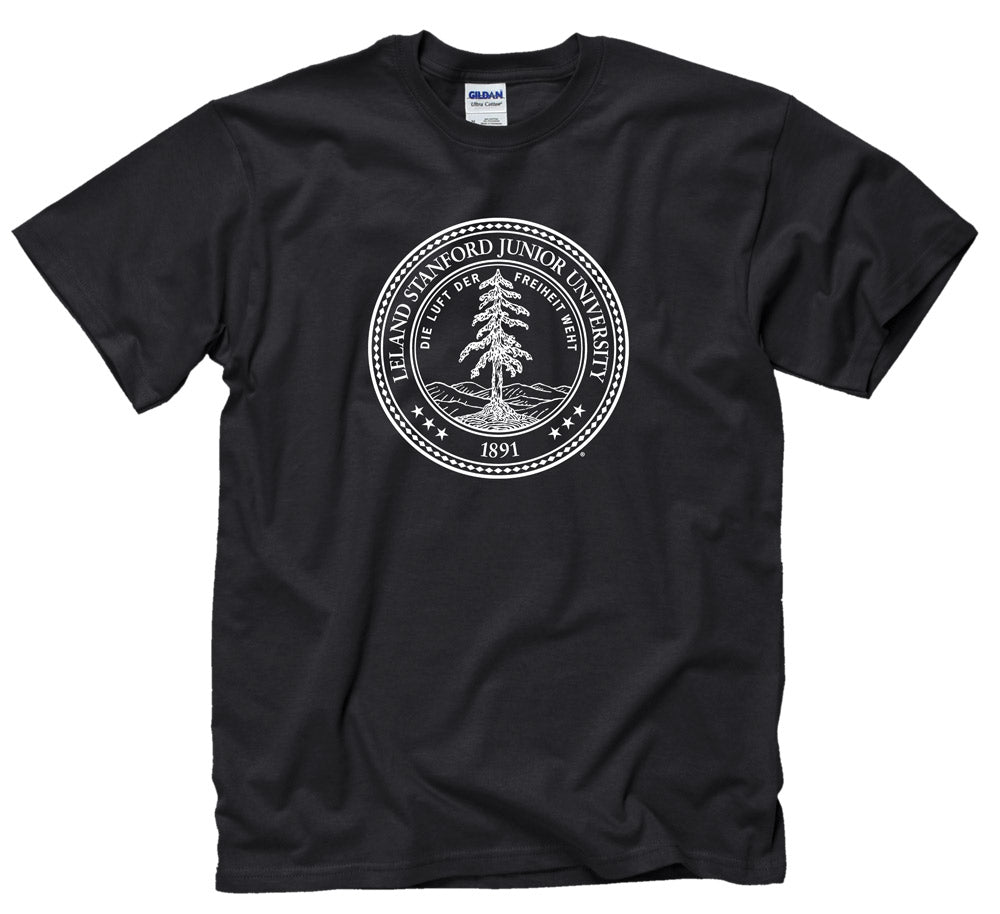 Stanford University Seal Men's T-Shirt - Black-Shop College Wear