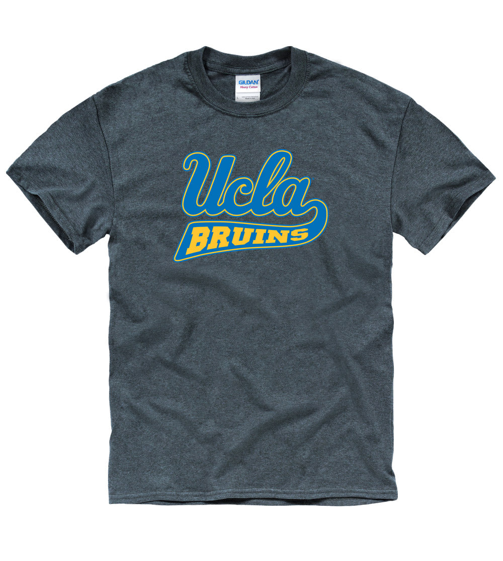 UCLA Cursive Men's T-Shirt-Charcoal-Shop College Wear