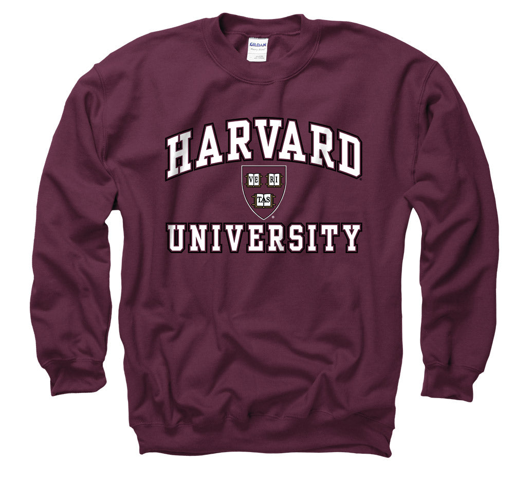 Shop College Wear Harvard University Men's Crew Neck-Sweatshirt-Maroon, Adult Unisex, Size: Small, Red