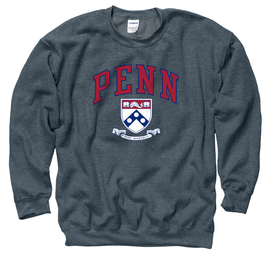 University Of Pennsylvania Men's Crew-Neck Sweatshirt-Charcoal-Shop College Wear
