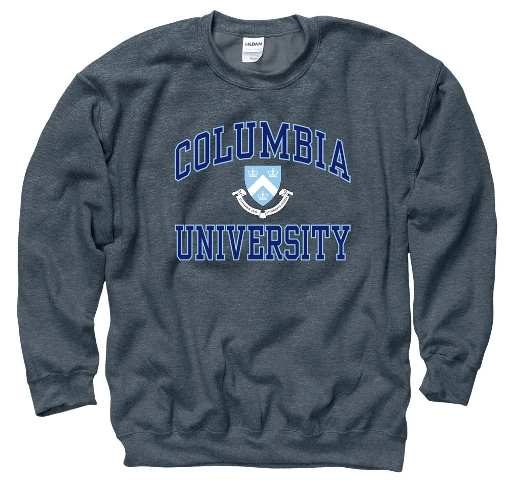 Columbia University Men's Crew Neck Sweatshirt- Charcoal-Shop College Wear