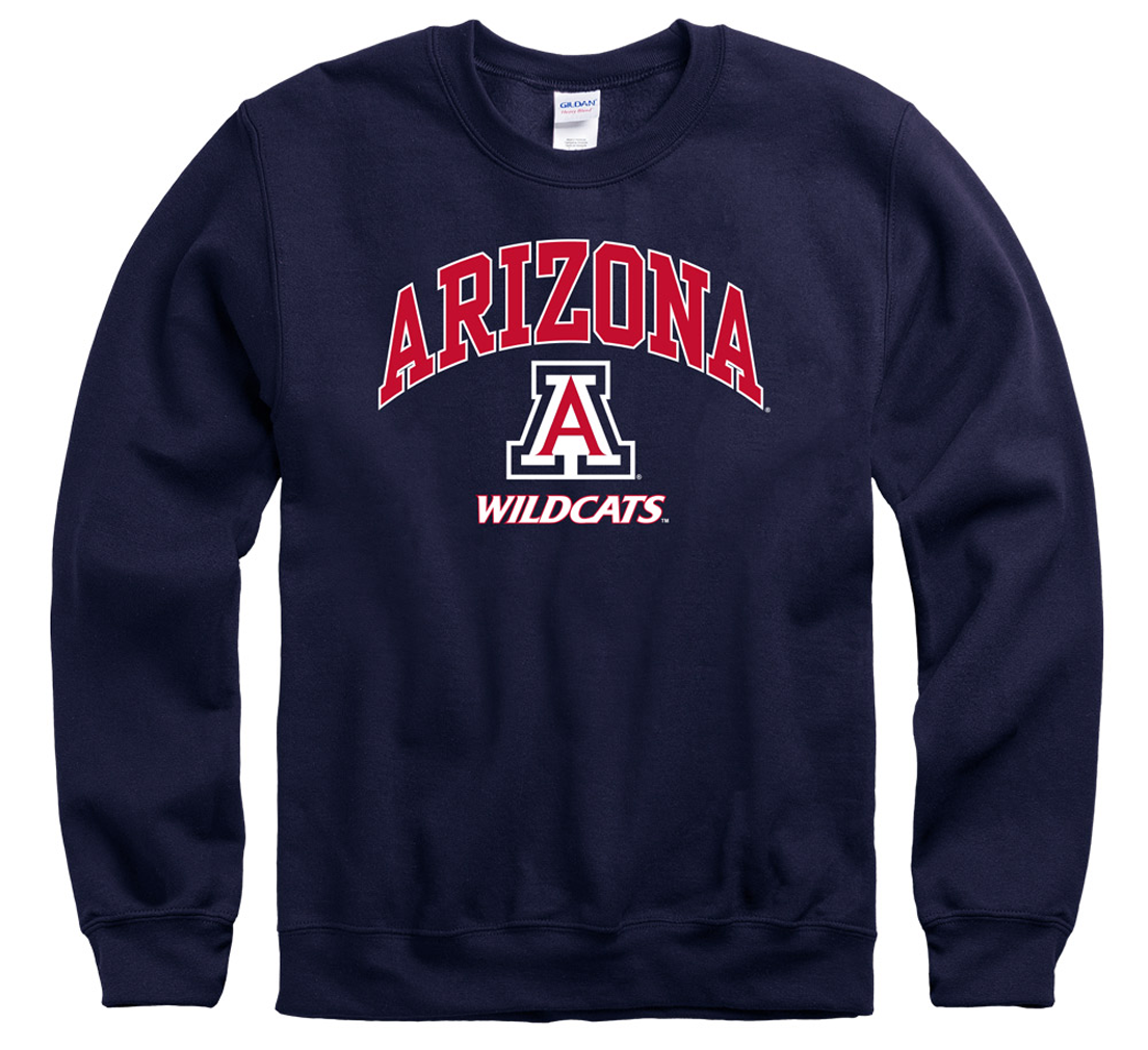 University Of Arizona Wildcats Men's Crew-Neck Sweatshirt-Navy-Shop College Wear