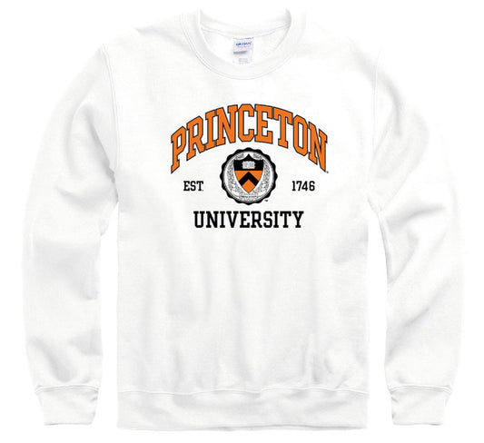 Princeton University Tigers crew-neck sweatshirt-White-Shop College Wear