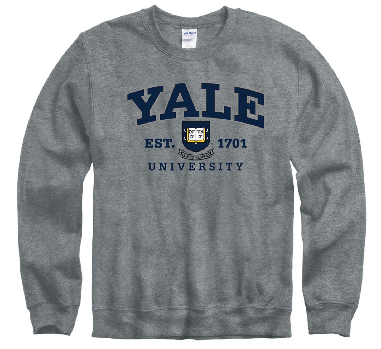 Yale University crew-Neck sweatshirt-Charcoal-Shop College Wear