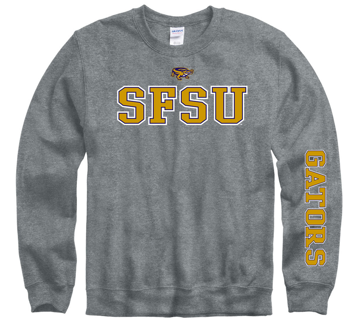 San Francisco State University Gators crew-neck sweatshirt-Gray-Shop College Wear
