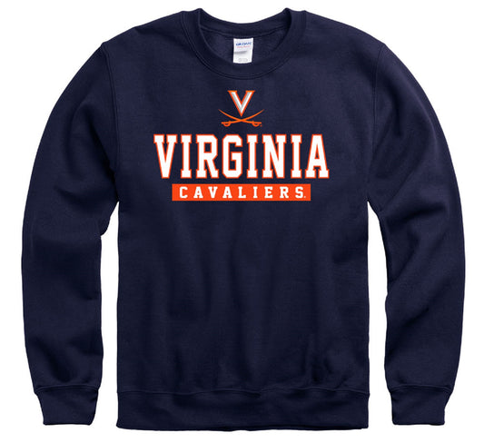 University of Virginia Cavaliers crew-neck sweatshirt-Navy-Shop College Wear