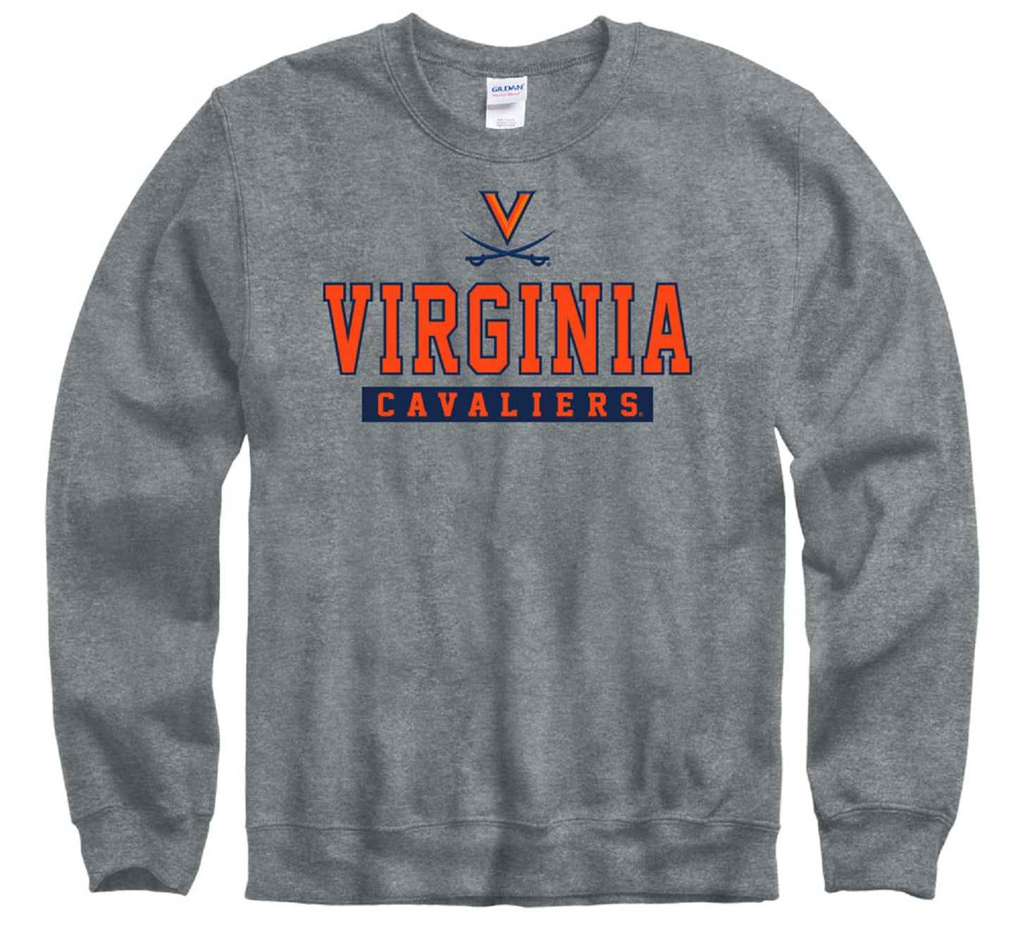 University of Virginia Cavaliers crew-neck sweatshirt-Charcoal-Shop College Wear
