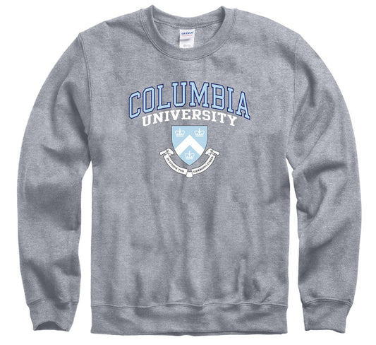Columbia University Lions double arch Men's crew-neck sweatshirt-Charcoal-Shop College Wear