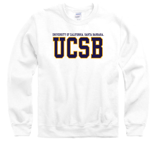 University of California UCSB stacked sweatshirt-White-Shop College Wear