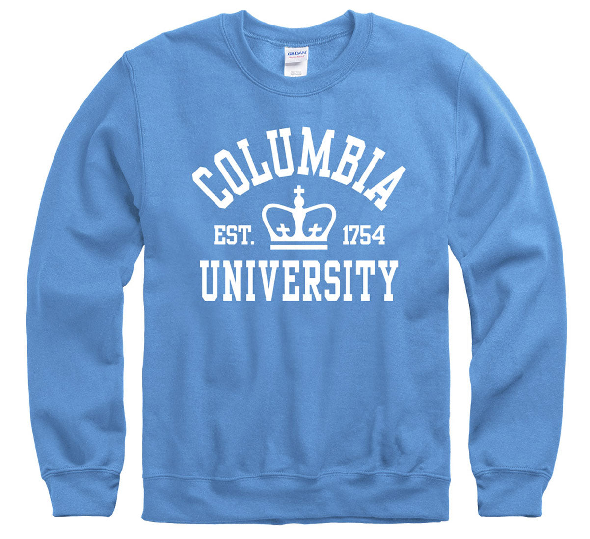 Columbia University Lions arch and shield crew neck sweatshirt-Blue-Shop College Wear