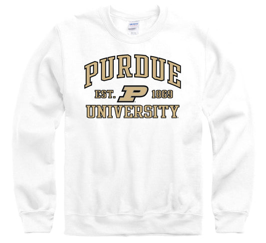 New Agenda Purdue University gameday crew-neck sweatshirt-White-Shop College Wear