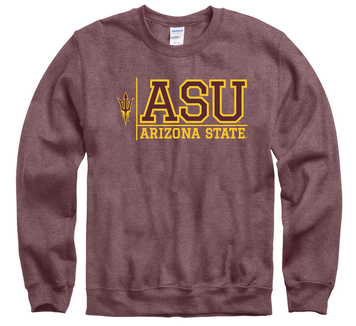 Arizona State University ASU crew-neck sweatshirt-Heather Maroon-Shop College Wear