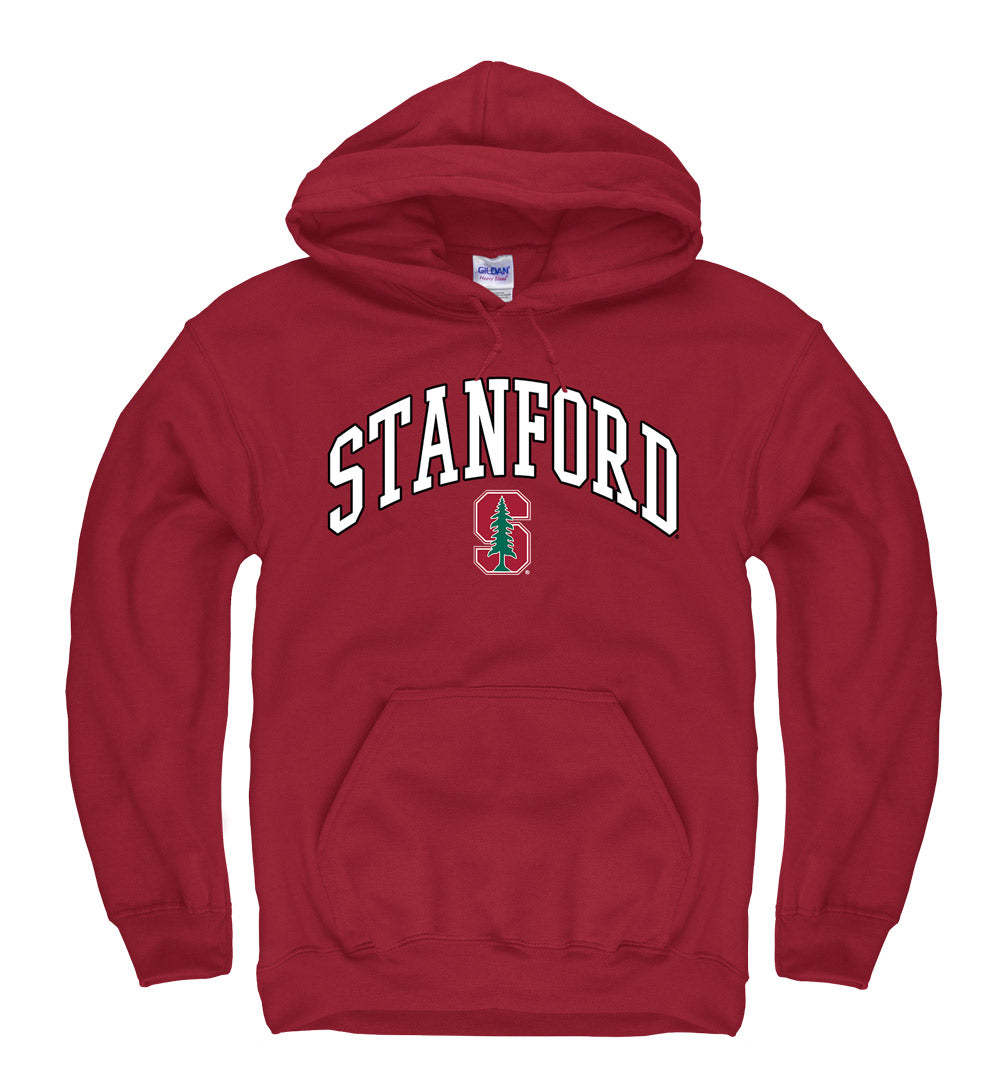 Stanford University Men's Tall font Hoodie Sweatshirt-Cardinal-Shop College Wear