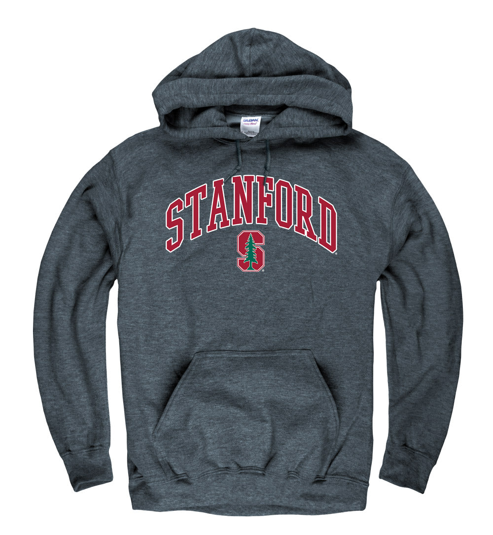 Stanford University Men's Tall font Hoodie sweatshirt-Charcoal-Shop College Wear