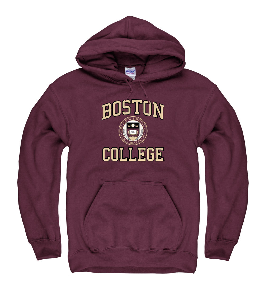 Boston College Arch & Seal Hoodie Sweatshirt-Maroon-Shop College Wear