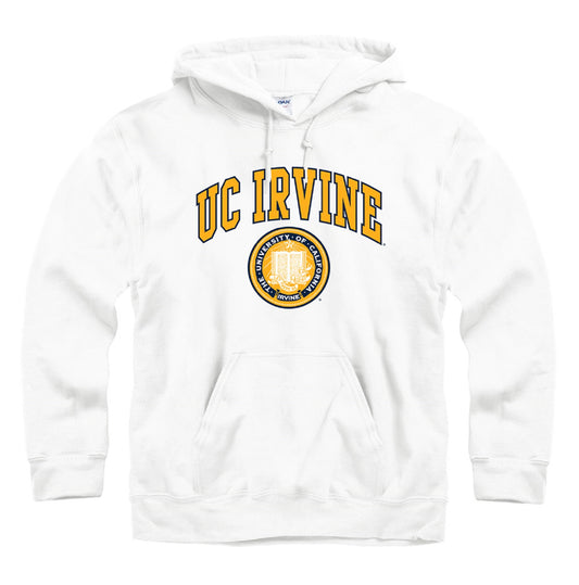 U.C. Irvine arch & seal hoodie sweatshirt-White-Shop College Wear