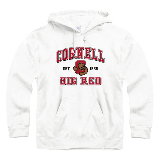 Cornell University Big Red hoodie sweatshirt-White-Shop College Wear