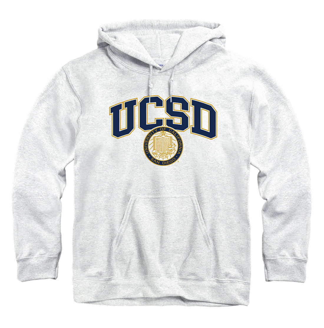 U.C. San Diego arch and seal hoodie sweatshirt-Ash Gray-Shop College Wear