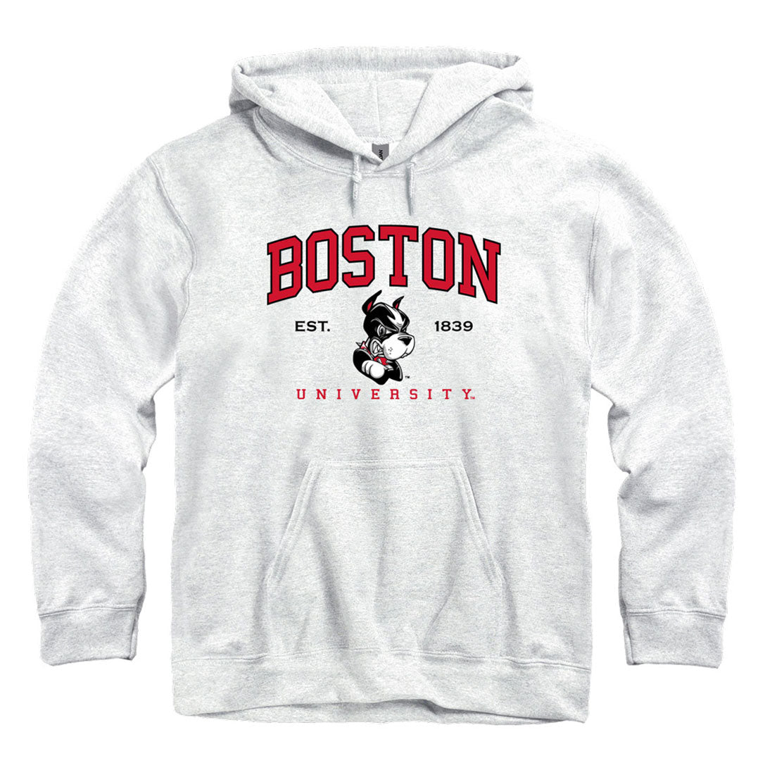 Boston University Terriers hoodie sweatshirt-Ash Gray-Shop College Wear