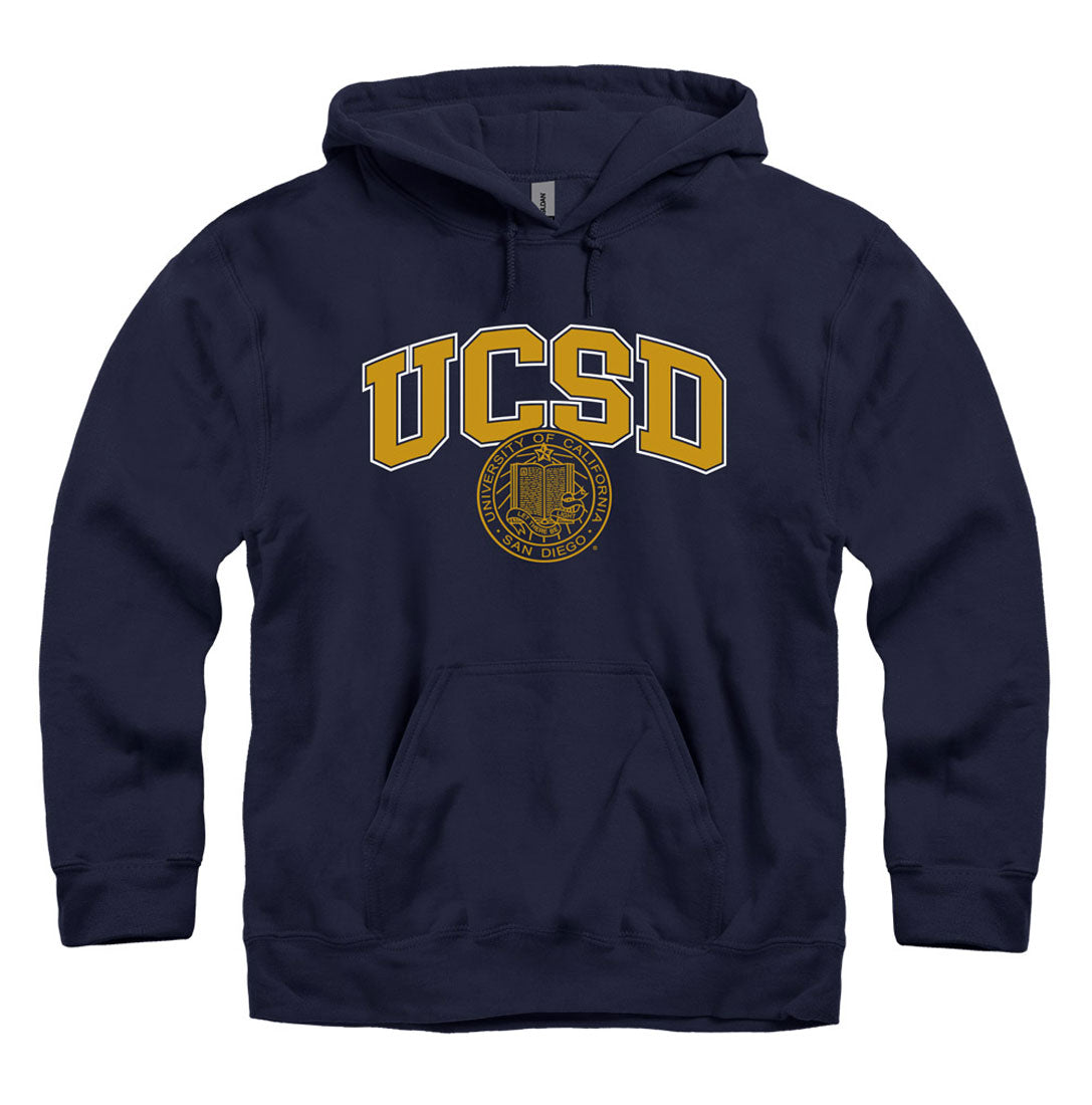 U.C. San Diego UCSD block & seal hoodie sweatshirt-Navy-Shop College Wear