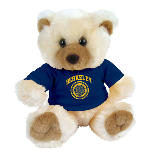 U.C. Berkeley Max Teddy Bear with Berkeley arch & seal T-Shirt-Navy-Shop College Wear