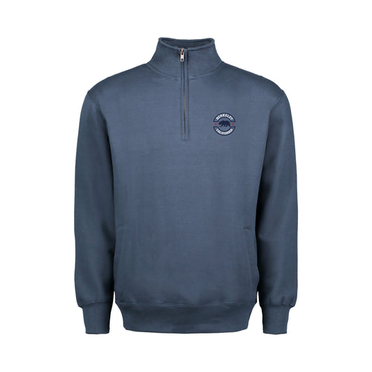 Berkeley California State Bear 1/4" zip sweatshirt-Lake Blue-Shop College Wear