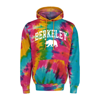 Berkeley California state bear and star men's tie dyed hoodie sweatshirt-Shop College Wear