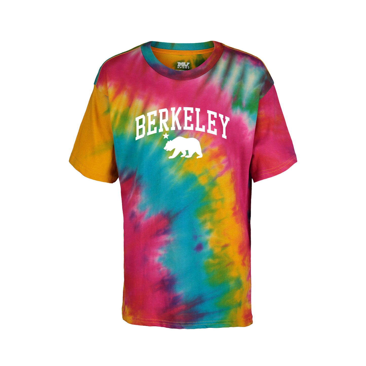 Berkeley State Bear and star Men's tie dye T-Shirt-Rainbow-Shop College Wear