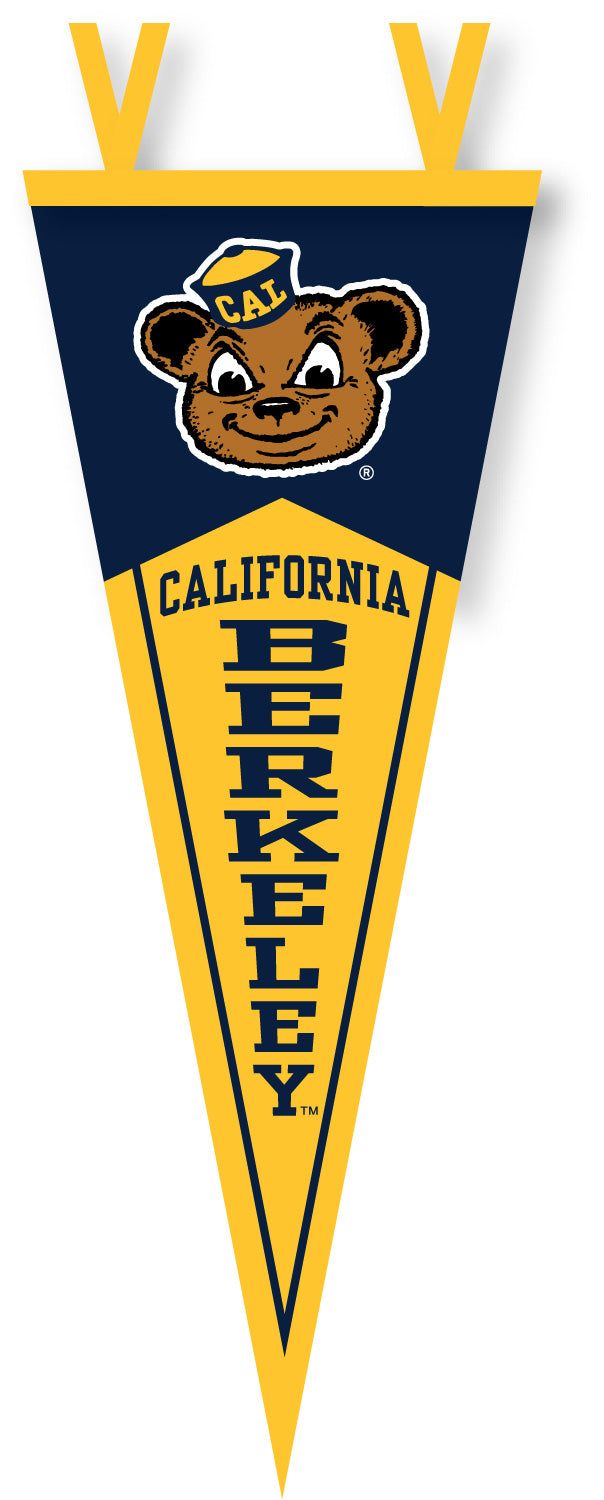 U.C. Berkeley Split color Oski felt pennant 7 inches by 18 inches- NAVY-Shop College Wear