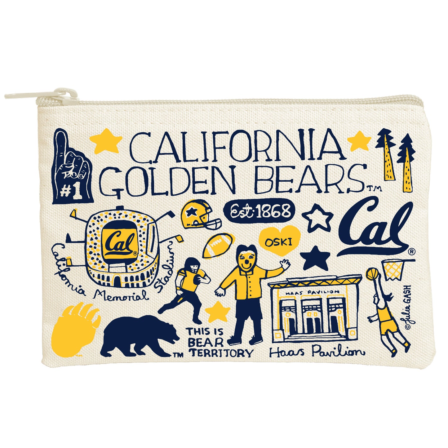 U.C. Berkeley Cal Julia Gosh Cutie case with zipper bag-Natural-Shop College Wear