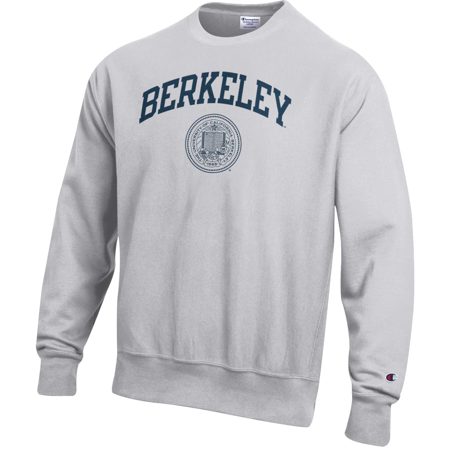 UC Berkeley Arch & Seal Champion Reverse Weave Sweatshirt-Gray-Shop College Wear