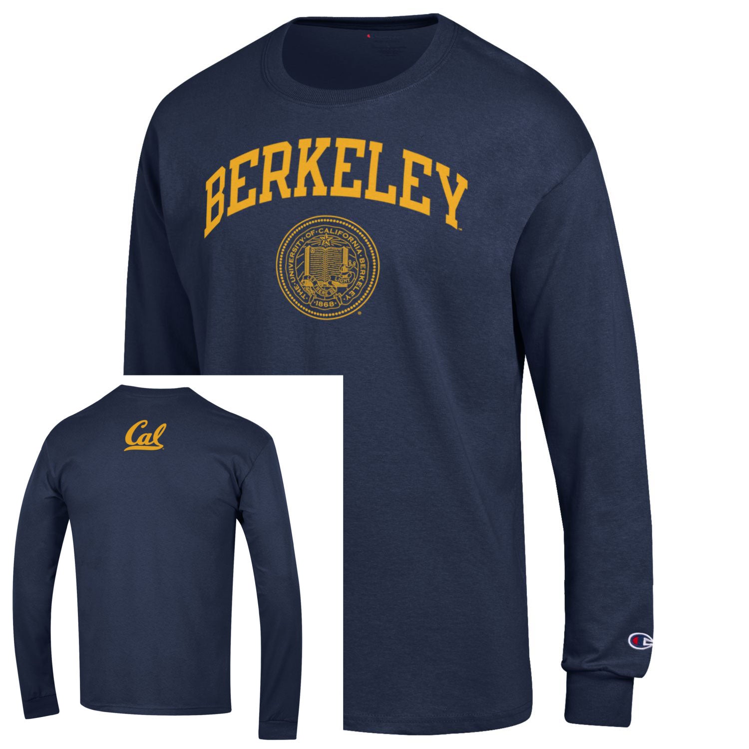 UC Berkeley Cal Champion Men's Long Sleeve T-Shirt - Navy-Shop College Wear