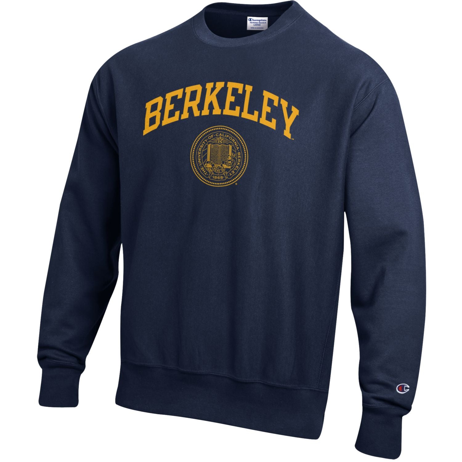 U.C. Berkeley Cal Champion Reverse Weave Crew-Neck Sweatshirt-Navy-Shop College Wear