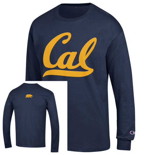 UC Berkeley Cal Champion Mens Long Sleeve T-Shirt - Navy-Shop College Wear