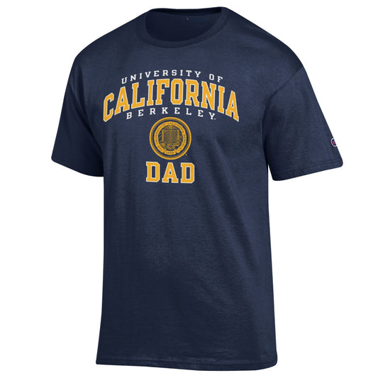 University Of California Berkeley double arch Dad Champion T- Shirt- Navy-Shop College Wear