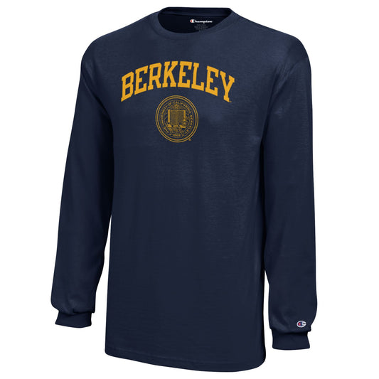 UC Berkeley Cal Champion Youth Long Sleeve T-Shirt-Navy-Shop College Wear