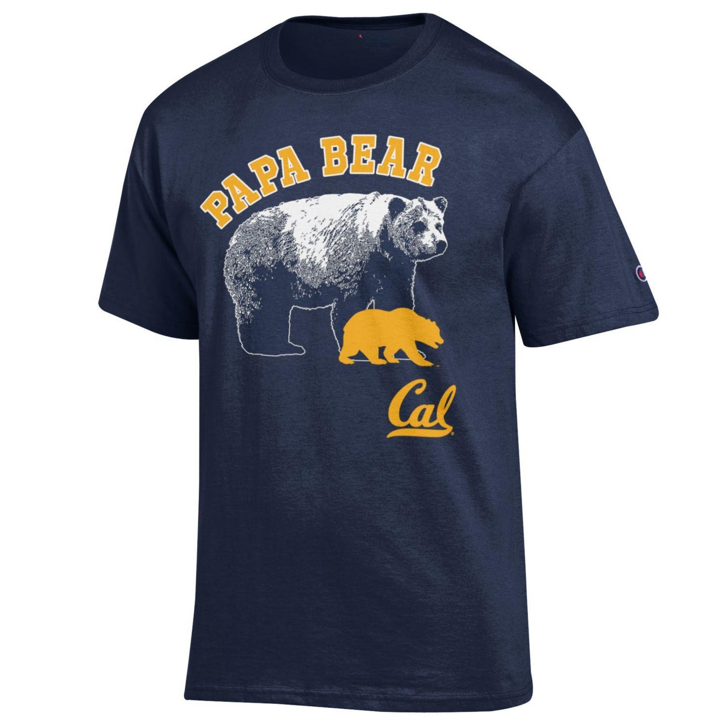 UC Berkeley Men's Papa Bear Champion T-Shirt - Navy-Shop College Wear