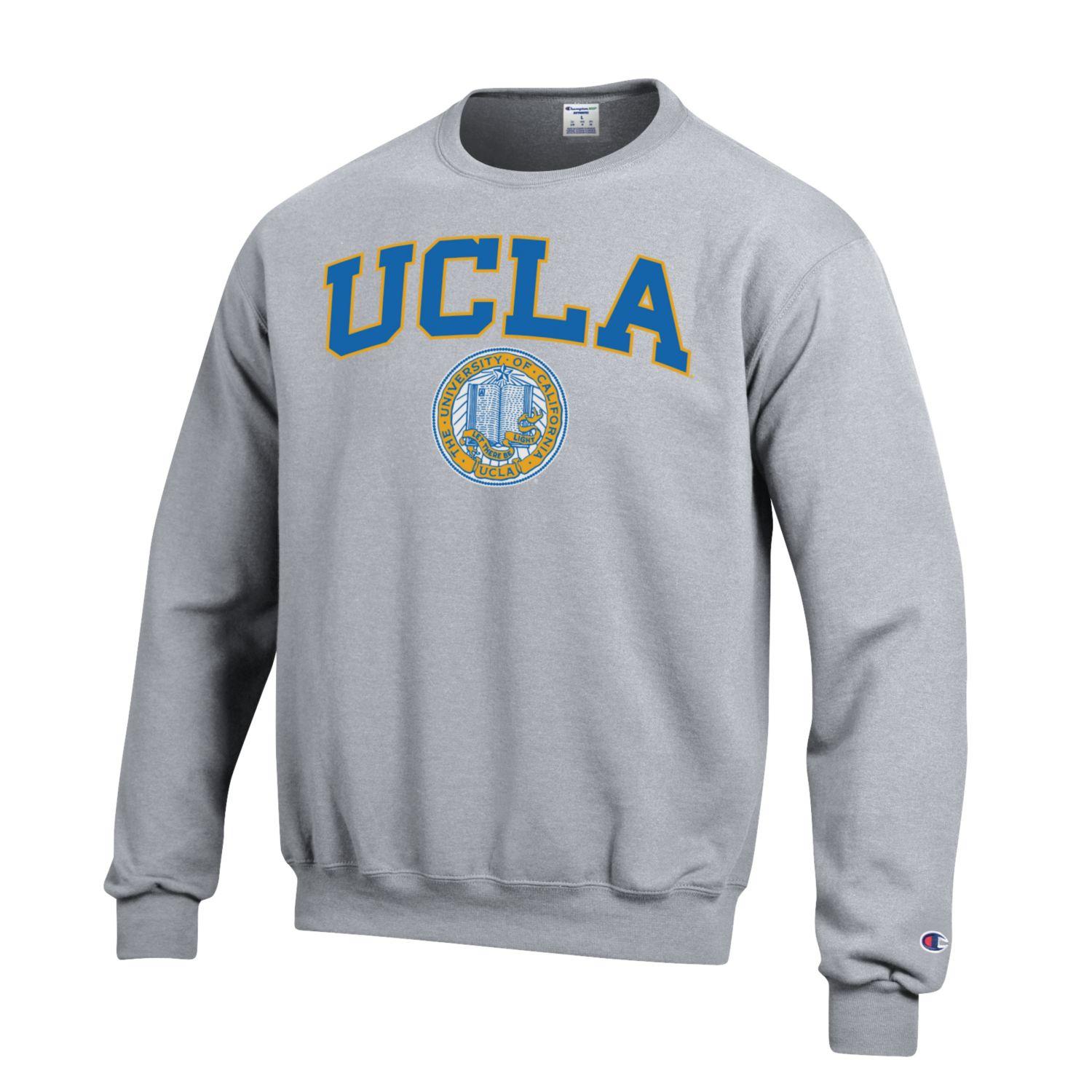 UCLA Block & Seal Champion Men's Sweatshirt-Gray-Shop College Wear