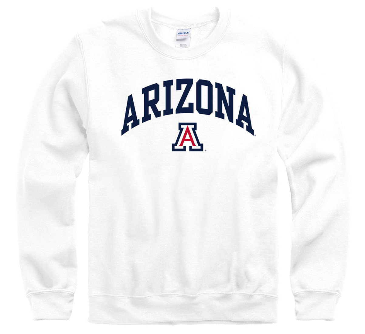 University of Arizona Wildcats crew neck sweatshirt-White-Shop College Wear