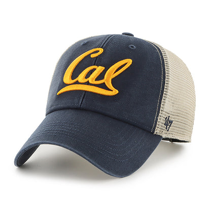 U.C. Berkeley Cal embroidered trucker taupe mesh hat-Navy-Shop College Wear