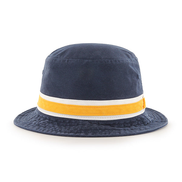 U.C. Berkeley Cal embroidered stripe bucket hat-Navy-Shop College Wear