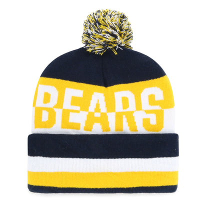 U.C. Berkeley Cal Bears embroidered cuffed with pom knit hat beanie-Navy-Shop College Wear