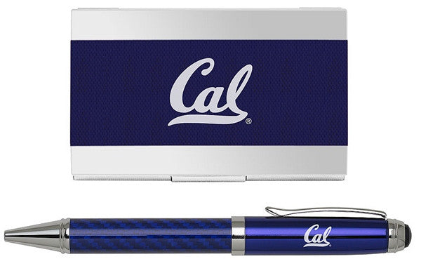 University Of California Berkeley Cal Laser Engraved 2 Piece Desk Set - Blue-Shop College Wear