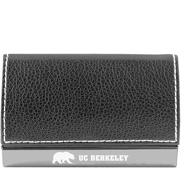 UC Berkeley Laser Engraved Business Card Holder- Silver-Shop College Wear